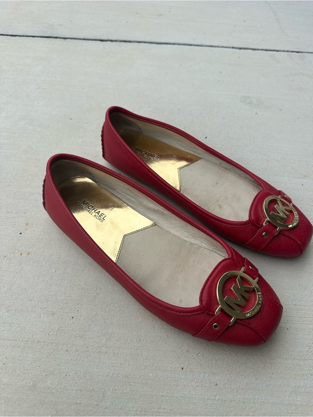 Michael Kors Women's Red MK Logo Ballet Flats 7.5 - Picture 3 of 9